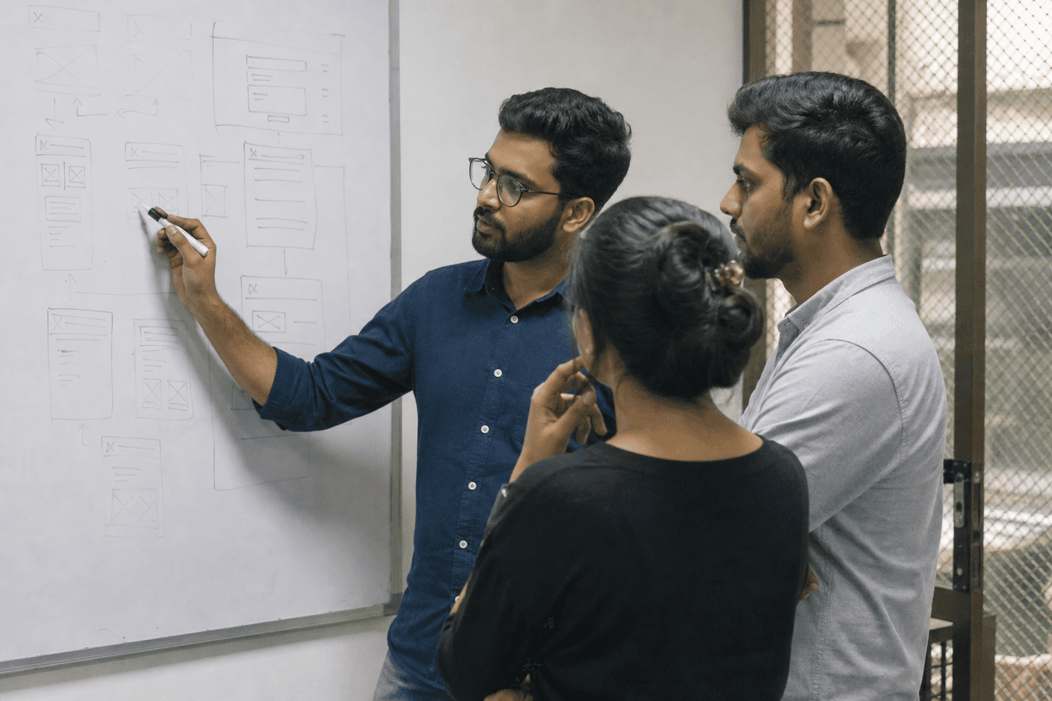 Indian team planning admissions-first education website
