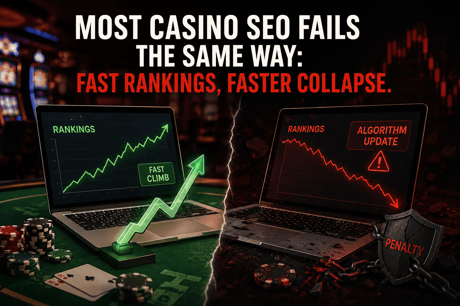 Most Casino SEO Fails the Same Way: Fast Rankings, Faster Collapse.
